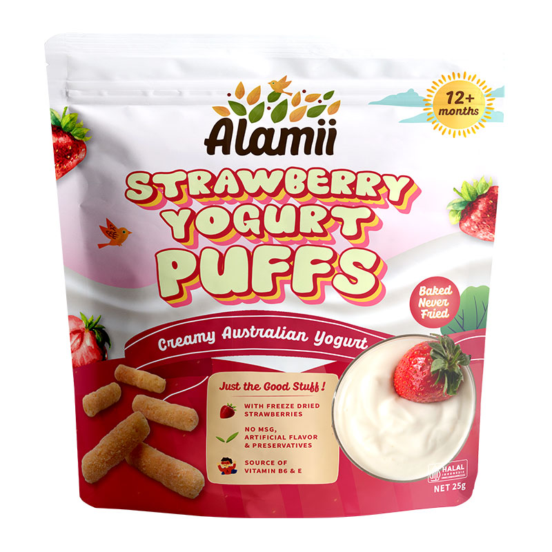 Alamii Strawberry Yogurt Puffs | Kids Snack | Healthy Snack | Halal Snack | 1 years+